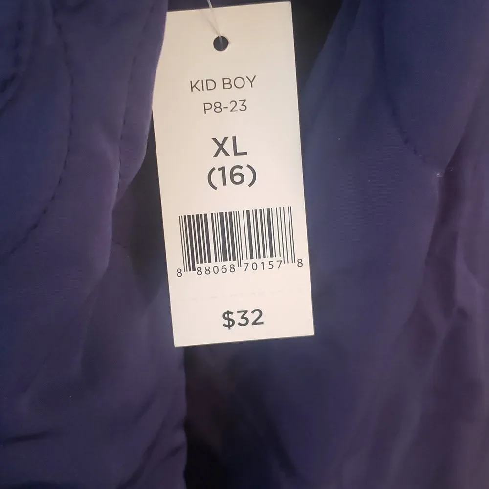 NWT Navy Blue dip Lightweight Quilted Lined Jacket Coat Youth Sz XL (16)